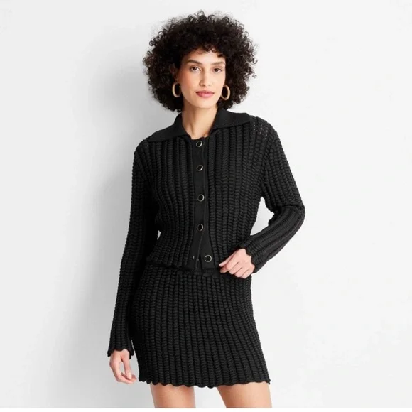 NWT | Future Collective x Jeneé Naylor | Braided Button-Front Collared Cardigan - Picture 5 of 15
